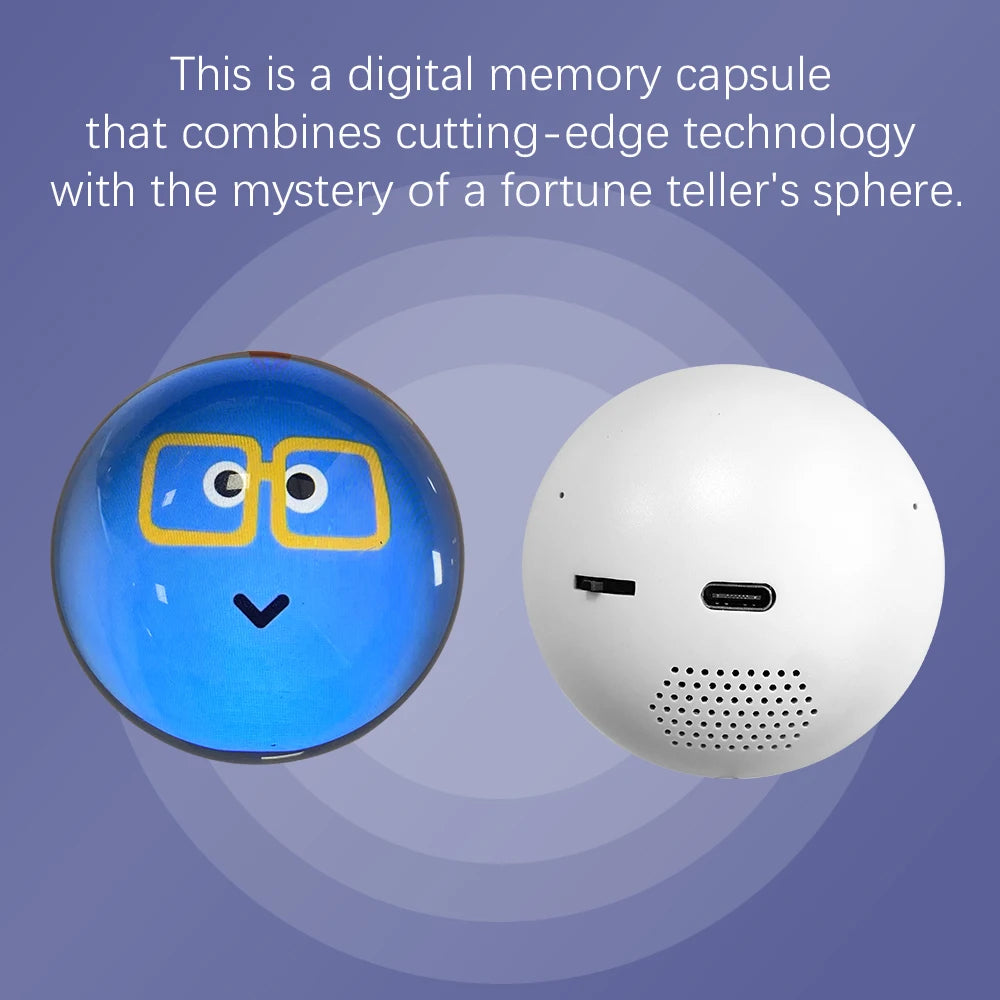 Customizable Art Glass Ball Lamp with Spherical Pixel Display and Detachable Video and Sound Game Screen