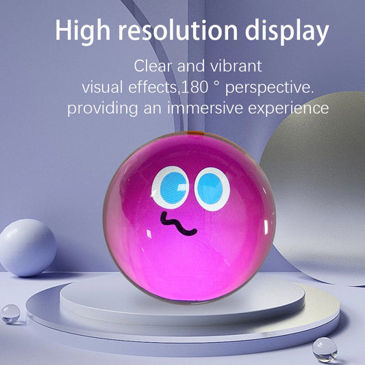 Customizable Art Glass Ball Lamp with Spherical Pixel Display and Detachable Video and Sound Game Screen